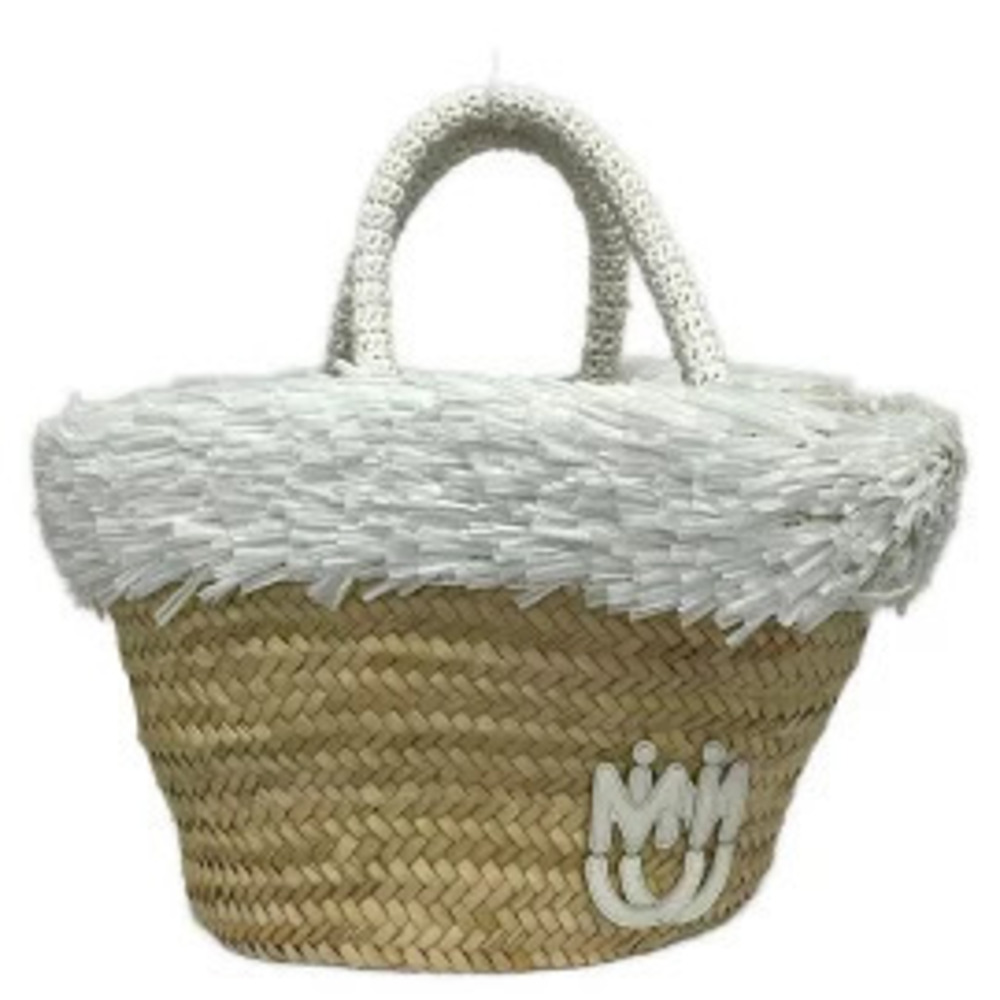 Miu Miu Tote Bag Basket Beige Cream White Leather